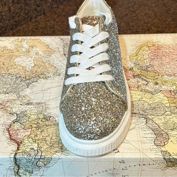 BP NWOB Sonny Glittery Lace-Up Platform Sneakers SZ: 8 M - Picture 4 of 9